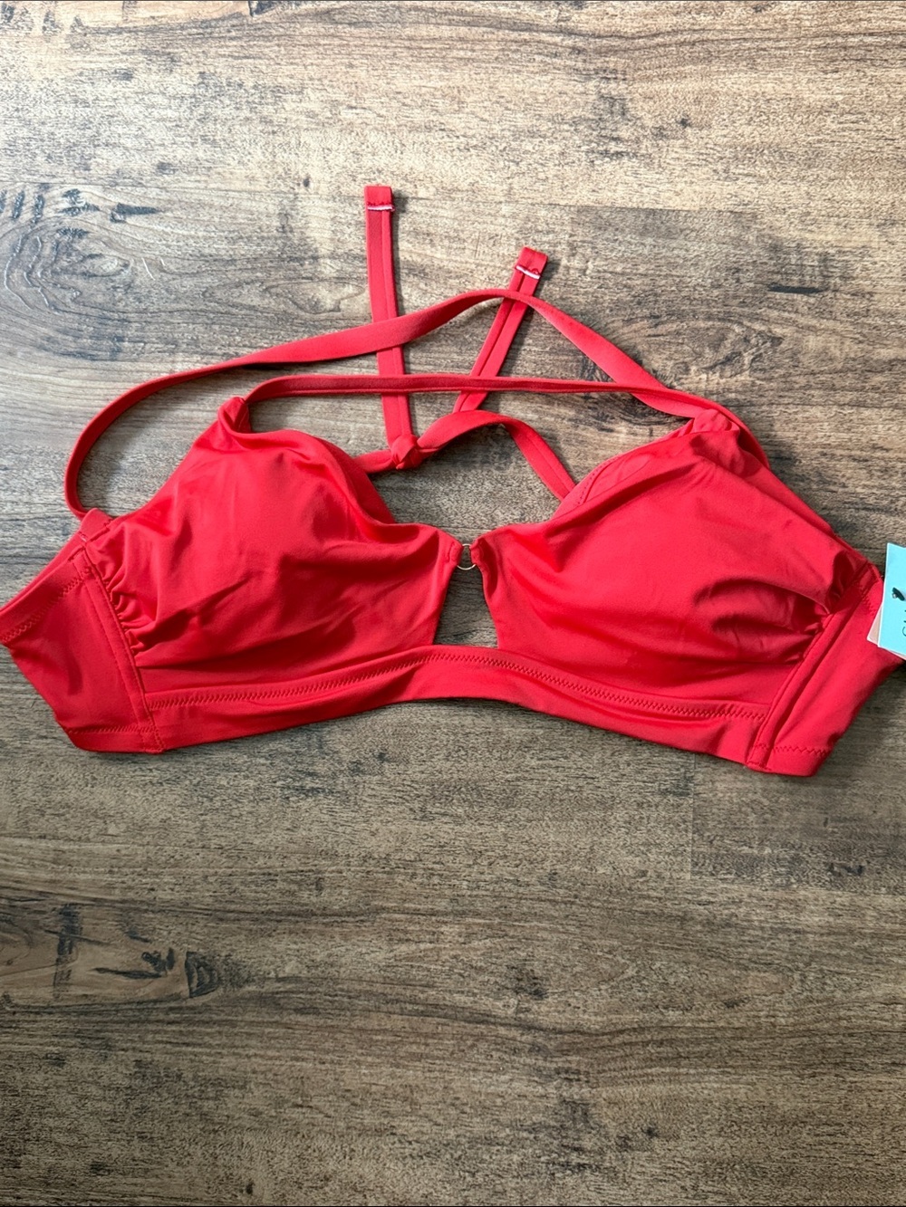 Target Red Strappy Bralette Swim Top